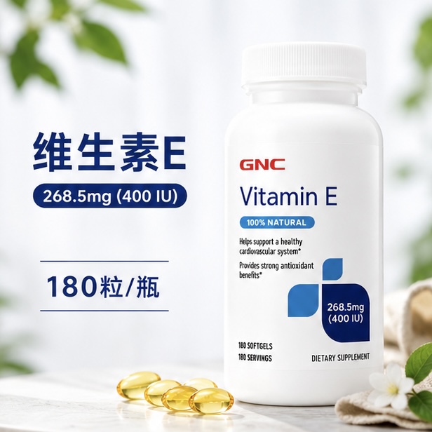 Original American Gnc Vitamin E Tocopherol Test Tube 400 Units 180 Capsules
