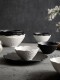 Light luxury bowl and dish set Japanese stone pattern dish set modern household bowl and dish set black and white high-end tableware housewarming tableware