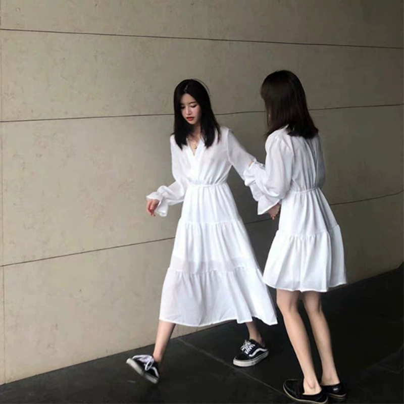 2020 phụ nữ mới đầu xuân váy đầm cổ tích siêu cổ tích rừng bạn gái phù hợp với váy em gái váy trắng - váy đầm