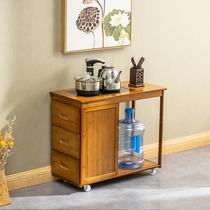 Mobile coffee table sofa side cabinet Chinese tea table boiling water table boiling water table with a gap on the side of the wall tea cabinet boiling tea table