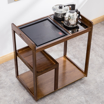Tea table mobile tea car solid wood living room tea table tea cabinet rack home tea table small tea table with wheels