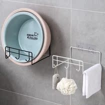 (Multiple pots) non-perforated washbasin shelf household wall-mounted towel rack toilet washbasin storage rack rack