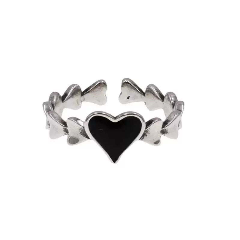 Brand set, black adjustable ring, jewelry