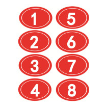 Customized 6x9cm Oval self-adhesive digital sticker cabinet digital sticker waterproof oil release label