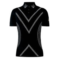 Huanya Latin dance clothes for men and women new adult diamond lapel black practice clothes performance clothes modern dance tops