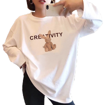 2024 new maternity wear pure cotton long-sleeved T-shirt Korean style loose casual large size fashionable versatile top spring and autumn