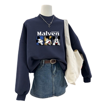 Pregnant womens new half turtleneck pullover sweatshirt loose casual and fashionable jacket inner top trendy velvet and thickened winter
