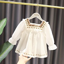 2021 spring Girls  Tops 1-6-year-old female baby pure cotton princess dress 3 baby girls Korean version of fresh doll shirt