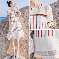  Dress 2021 new female summer straight mid-length temperament goddess fan summer skirt age reduction and thin summer year