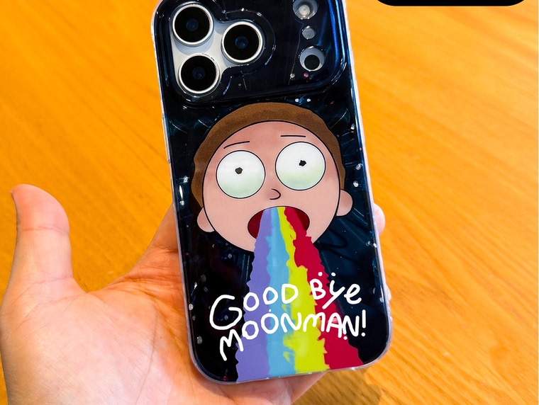 Rick and Morty Rainbow Transparent IMD iPhone Case