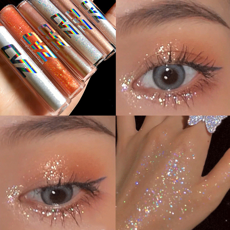 Net red explosion model does not work, one tear drop liquid eye shadow glitter powder pearl bright crystal super flash monochrome sequins fine flash