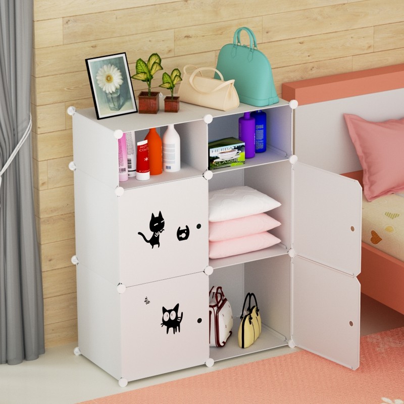 Bedhead shelf student dorm room with multi-layer landing narrow gap free punching clothing container