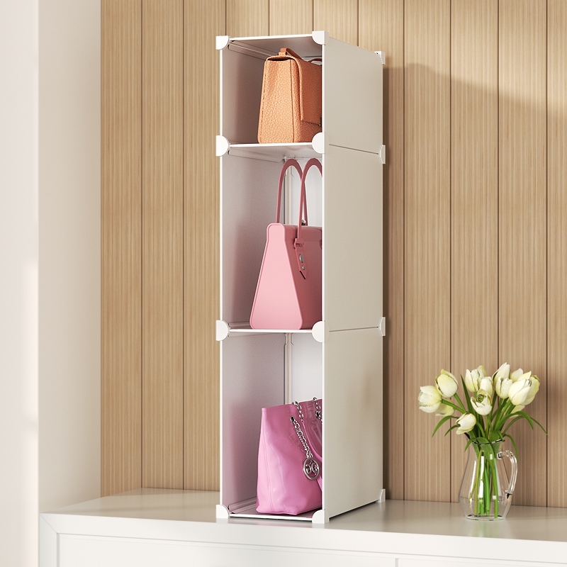 Bag storage cabinet wardrobe household partition shelf storage leather bag artifact transparent box box small bag shelf