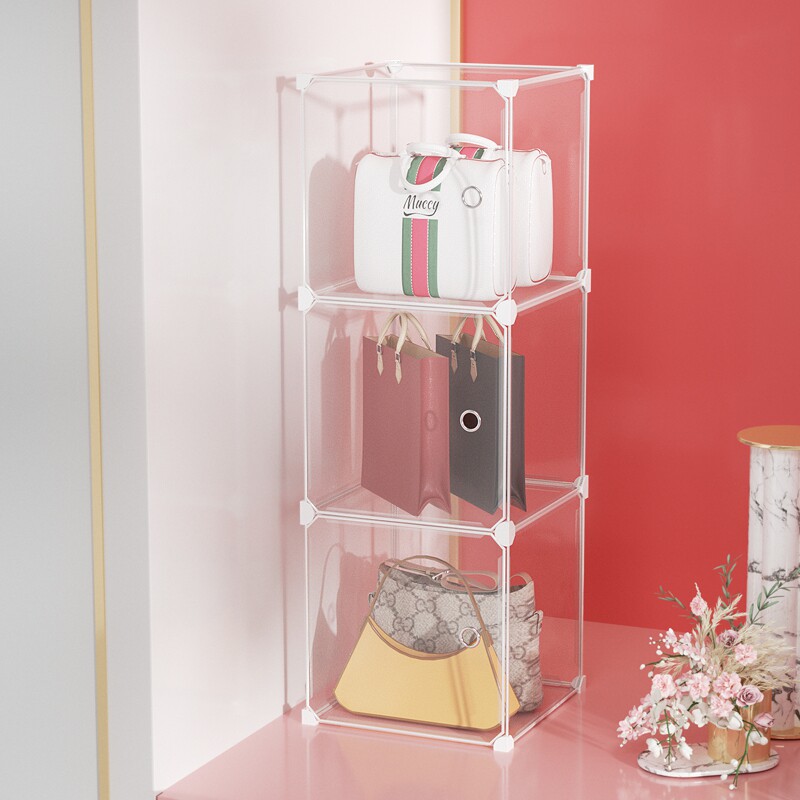 Transparent bag storage cabinet multi-layer floor-to-ceiling bedroom household storage rack with narrow seam width and depth 30cm cabinet locker 