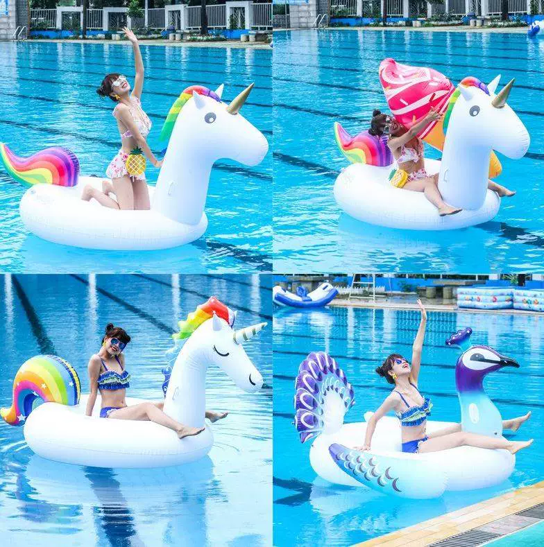 Gửi điện, sạc và gửi dây thừng buộc dây có thể bơm hơi hồng hạc người lớn trên nước gắn kết vòng bơi nổi hàng người lớn lưới màu đỏ giống nhau - Cao su nổi