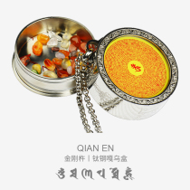 Shurangama mantra Gawu box round hollow pendant Thangka titanium steel Gawu box bottle custom can be installed scripture character necklace for men and women
