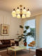 French medieval style skirt chandelier wabi-sabi cream style living room lamp solid wood retro eye protection high-end restaurant lamps