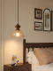 Medieval Style Restaurant Lamp, Retro Walnut Color High-End Glass Bar Lamp, Creative Homestay Bedroom Bedside Small Chandelier