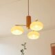 Vintage Wood-Style Retro Glass Chandelier French Cream Japanese Living Room Master Bedroom Dining Room Simple Lighting Fixtures