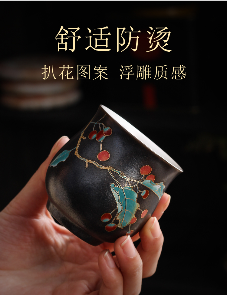 Manual coppering. As silver cup 999 sterling silver from jingdezhen blue and white porcelain tea set tea cup single cup size, master