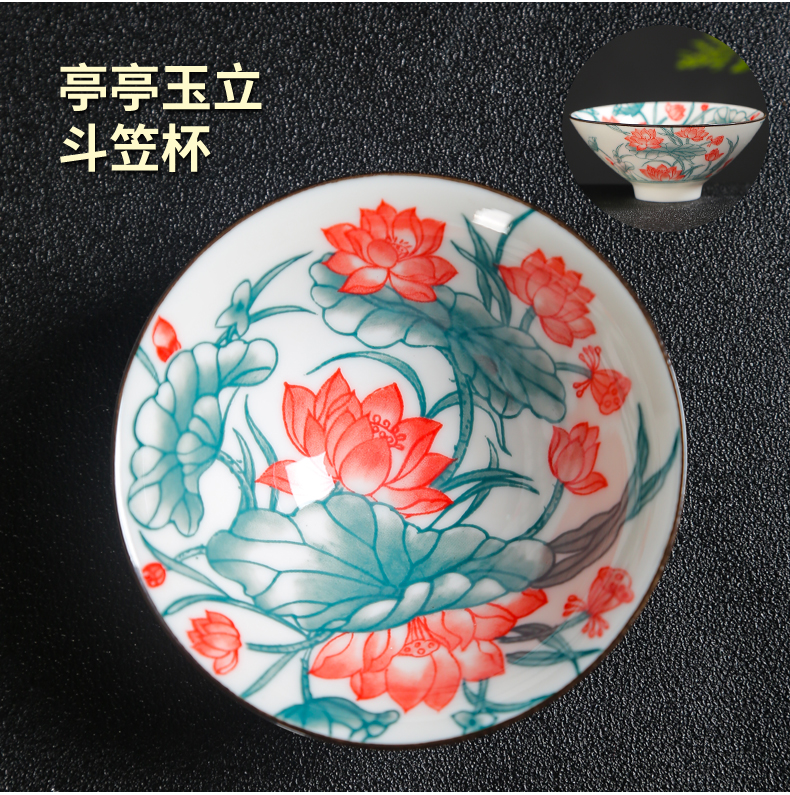 Blue and white porcelain ceramic cups kung fu small single CPU master cup tea sets tea cups at upstream bowl tea cup