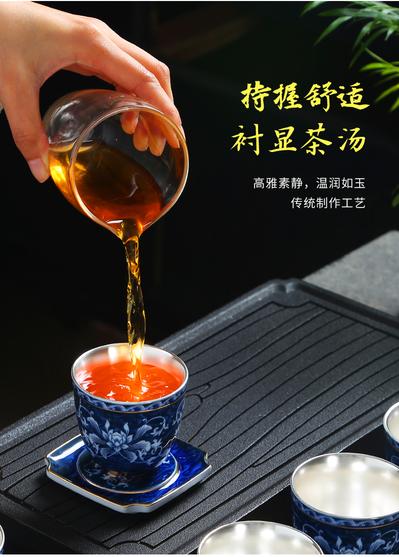 Jingdezhen ceramic colored enamel cup sample tea cup household pure manual variable kung fu master cup cup single cup size