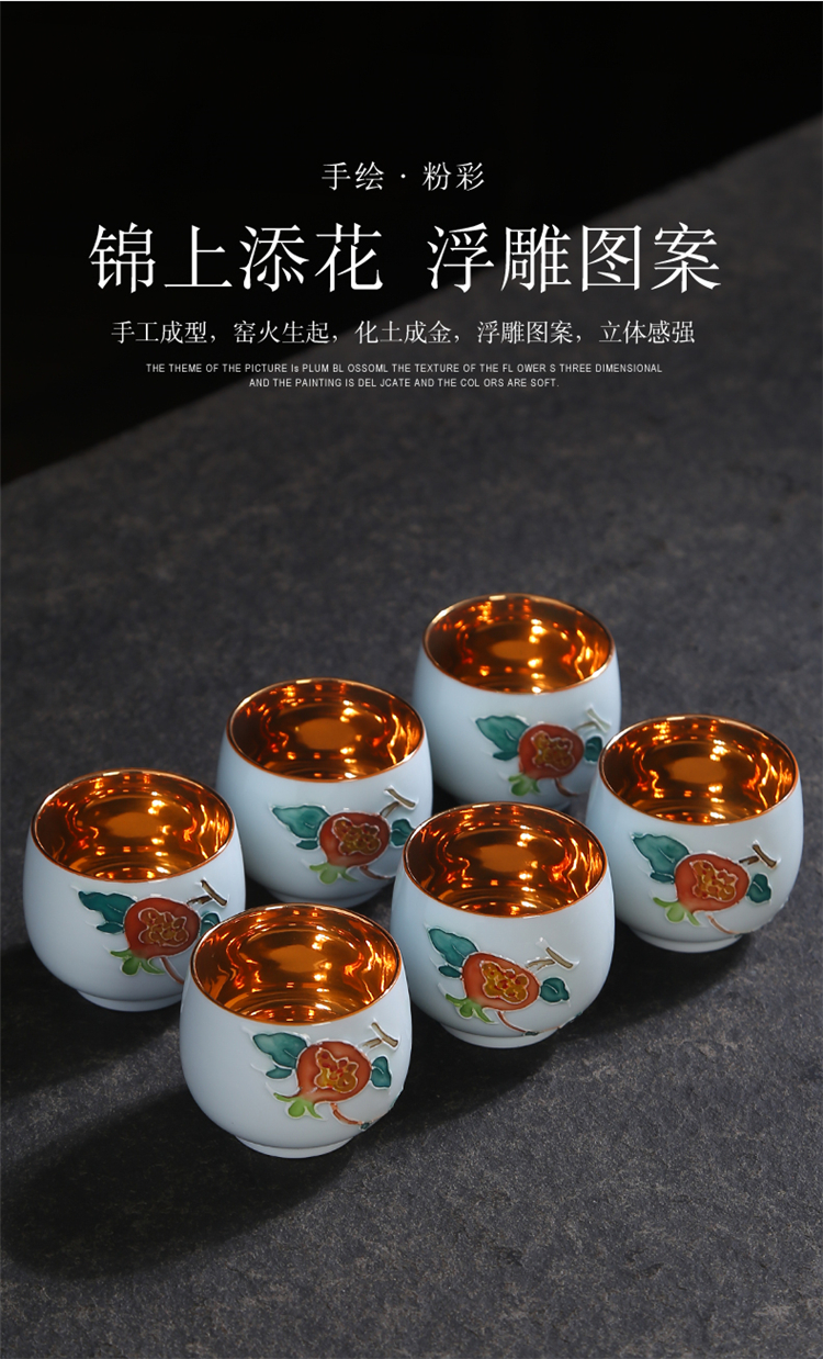 Hand - made ceramic kung fu tea cups personal master cup household porcelain sample tea cup cup of a single small tea tea bowl