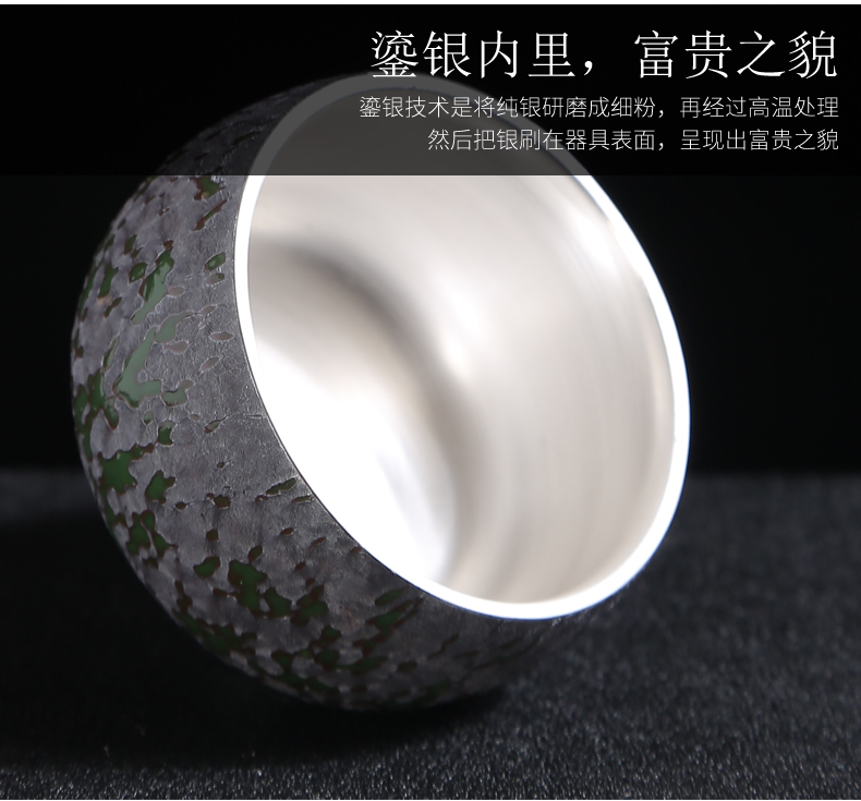 Silver cup 999 sterling Silver sample tea cup tea cup ceramics, ceramic kung fu masters cup but small cup tea bowl