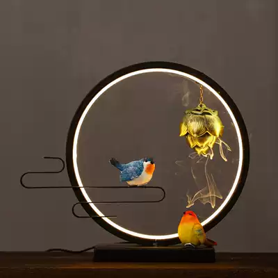 Creative light circle Bed head Office study Living room TV cabinet Home decoration Chinese Zen backflow incense ornaments
