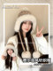 Fair Isle Plush Knitted Hat for Women 2025 New Winter Anti-Cold Fleece-Lined Wool Hat Warm Ear-Protecting Lei Feng Hat