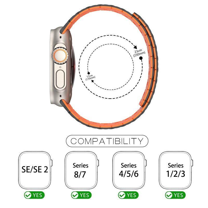 Suitable for Apple Watch S11/S9 Strap S10 New Metal Magnetic Loop Applewatch Silicone Se3 Men and Women High-End Smart Sports iWatch S8/7/6 Wristband Breathable Ultra