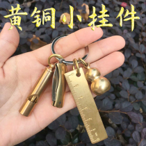 Brass small pendant pure copper Mini small ruler sulip sentry and work unpacking express folding small knife pure copper hyacinth