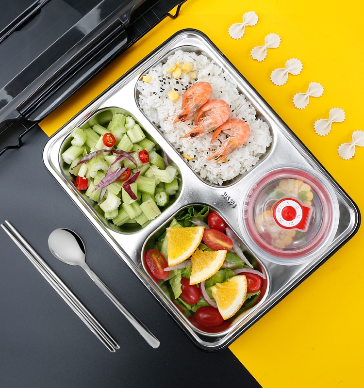 304 Stainless Steel Insulated Lunch Box Student Separated Type Office Worker Portable Divided canteen Dining Box Suit Lunch Box
