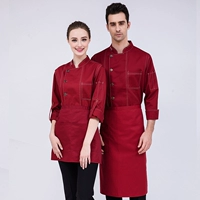 Красный лонгслив, фартук