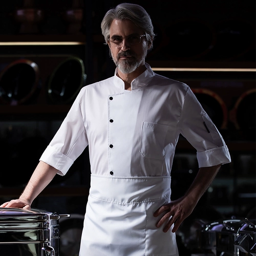 Старший повар для общественного повара Рабочая одежда с семиточными рукавами Men Men Owumn High Restaurant Restaurant After Kitchen Cake Shop настройка