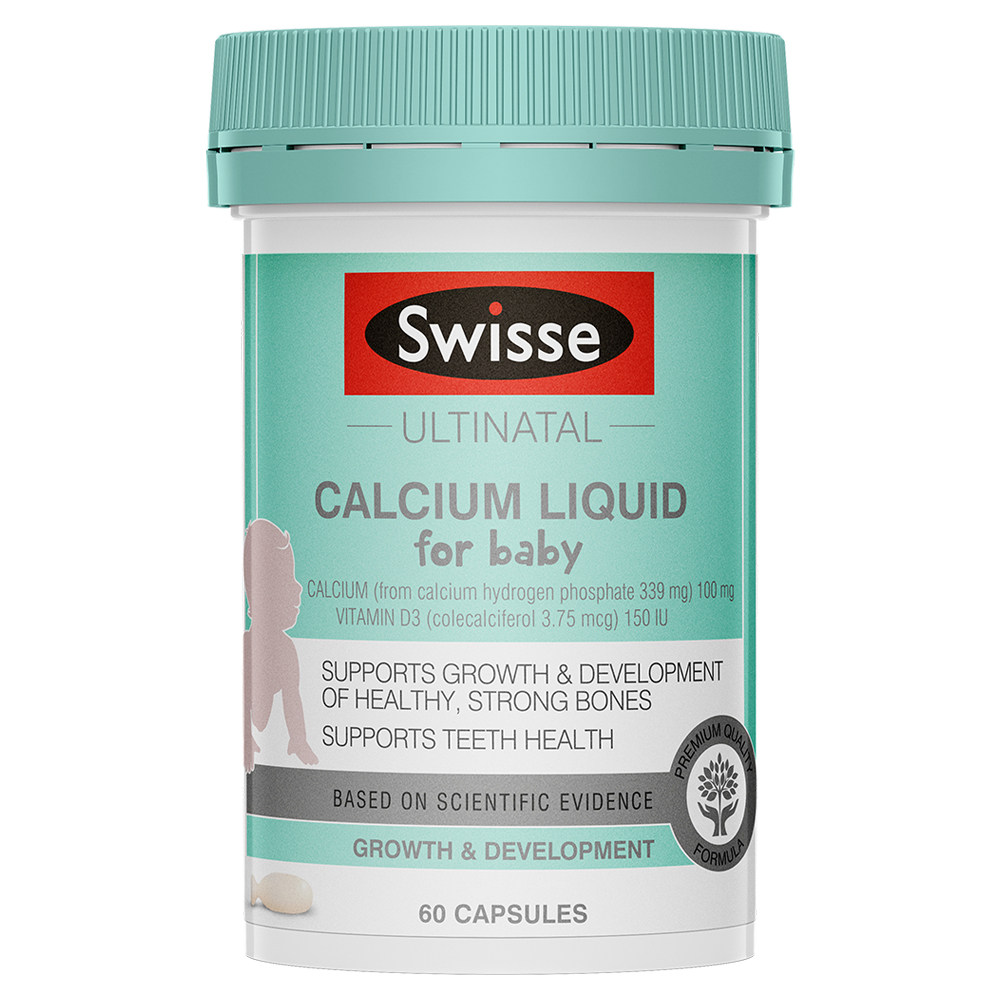 Swisse infant liquid calcium D soft capsules 60 capsules for Children Baby calcium supplement Australian vitamin calcium tablets