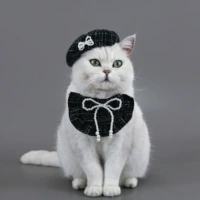 Черный берет, нагрудник, подарочная коробка, комплект