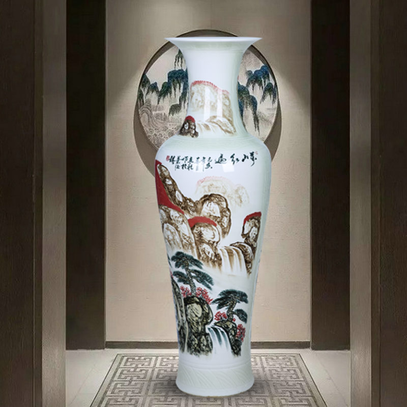 Jingdezhen ceramics landing large vases, hand - made villa living room opening hotel much luck housewarming furnishing articles