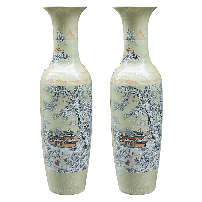 Jingdezhen ceramic want friends of large vase hand - made snow snow sitting room of Chinese style to decorate opening gifts furnishing articles