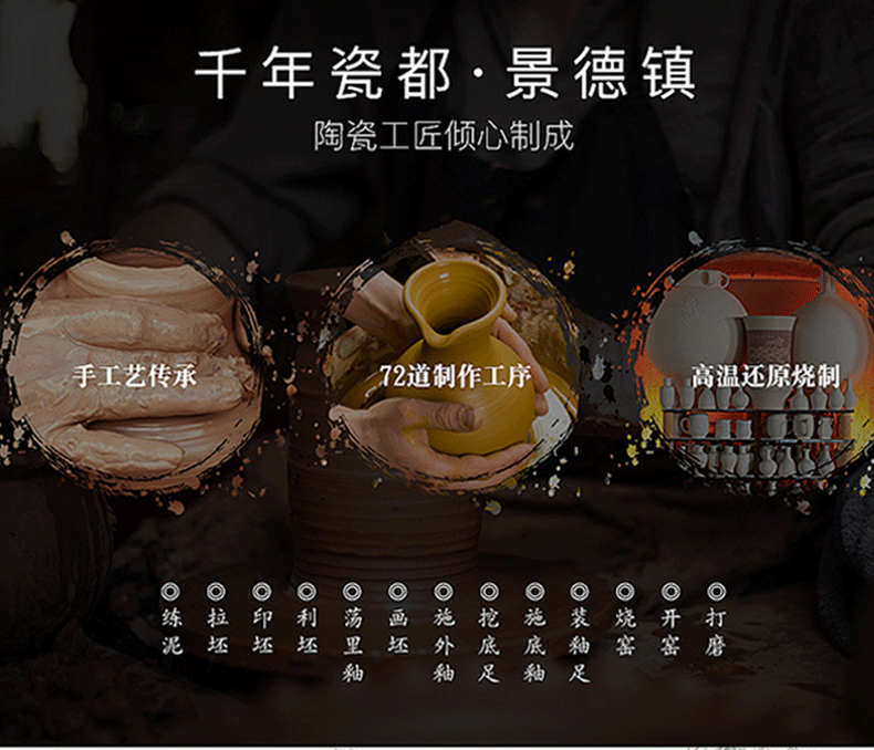 Jingdezhen ceramics of large vase household of Chinese style red yellow blue in extremely good fortune new house furnishing articles sitting room