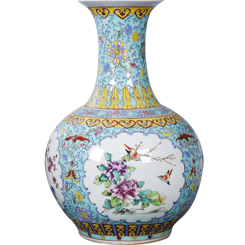 Archaize of jingdezhen ceramics powder enamel handpainted Chinese style household furnishing articles dry flower arrangement for the opening of large vases, bottles