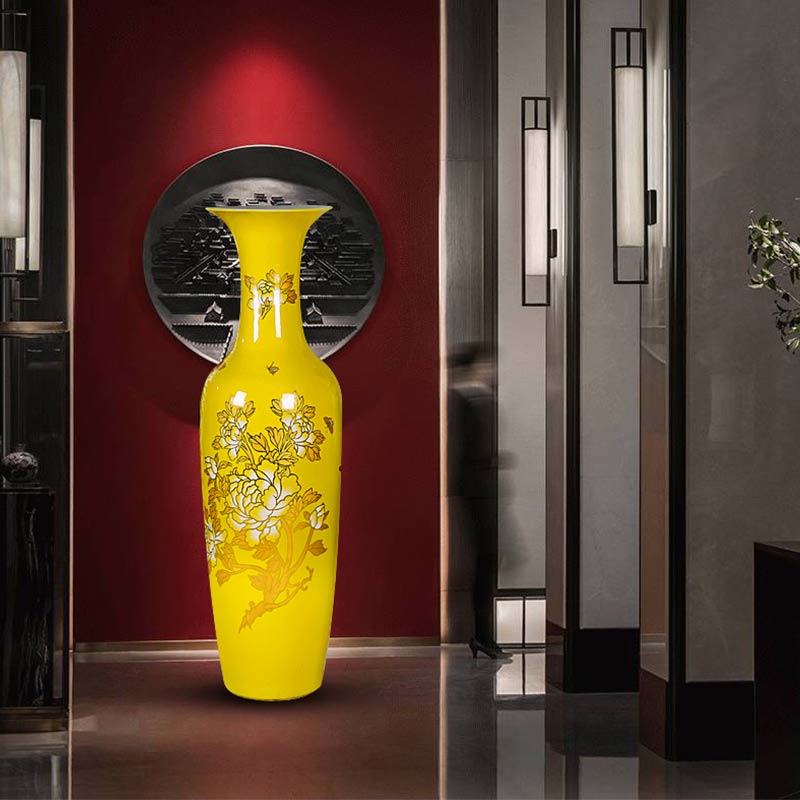 Jingdezhen ceramics high ground large vase housewarming hotel open Chinese flower arranging furnishing articles sitting room adornment