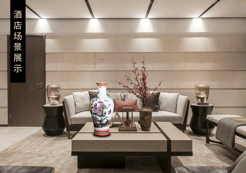 Jingdezhen ceramics of large vases, sitting room of Chinese style household furnishing articles live TV ark, porch decoration