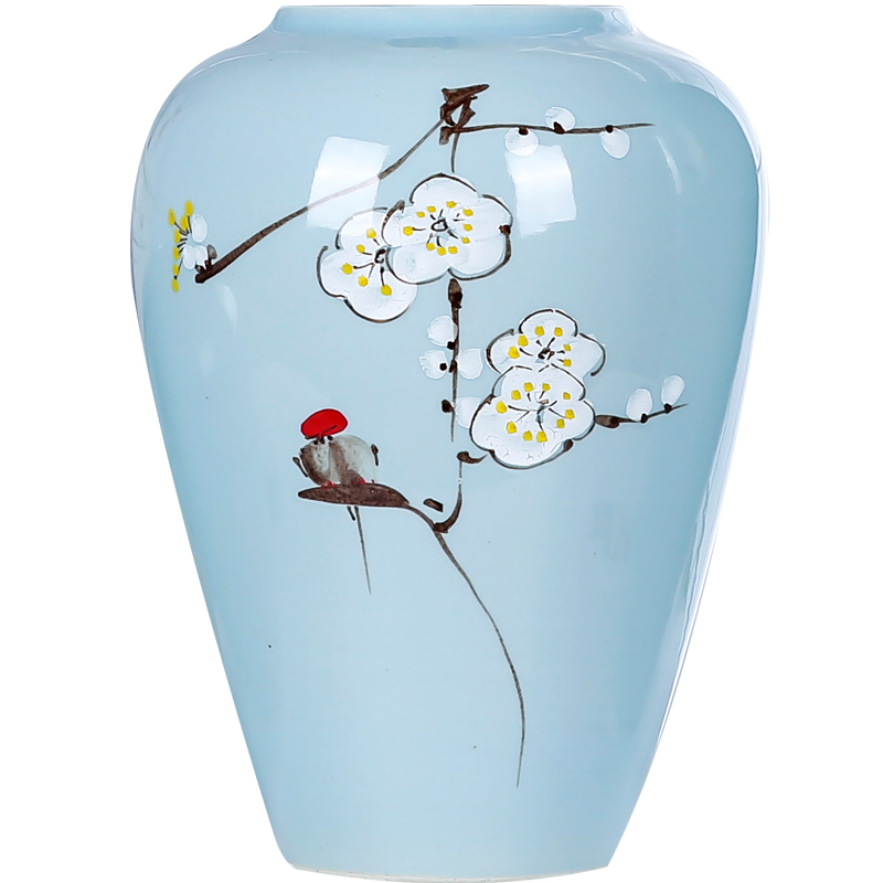Jingdezhen ceramics three - piece flower vase of new Chinese style household, sitting room ark, flower arranging, adornment is placed