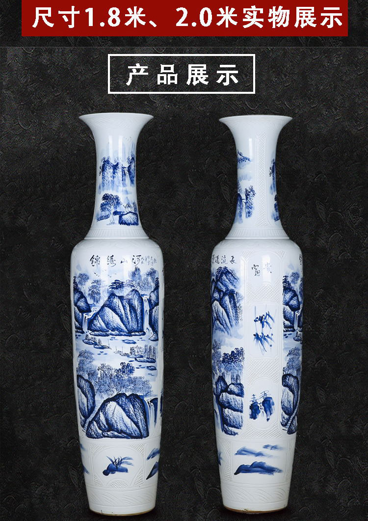 Jingdezhen ceramics has a long history in the landing big hand blue and white porcelain vase splendid sunvo sitting room the opened