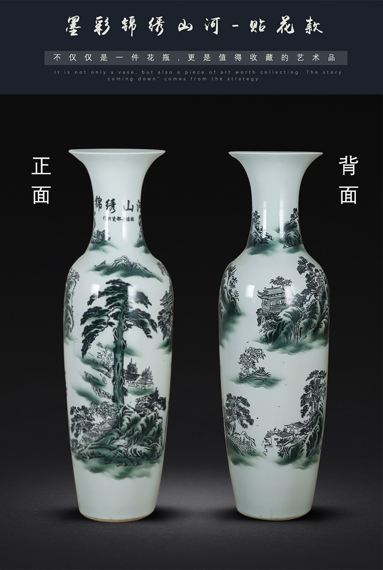 Jingdezhen ceramics of large blue and white porcelain vase decoration large furnishing articles home sitting room hotel opening gifts