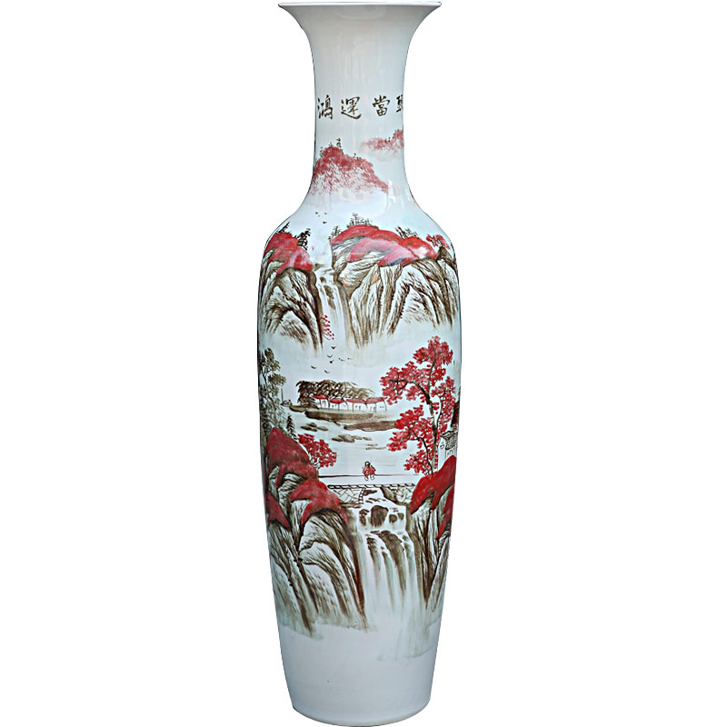 Much luck hand - made porcelain of jingdezhen ceramic sitting room of large vase household of Chinese style study place adorn article
