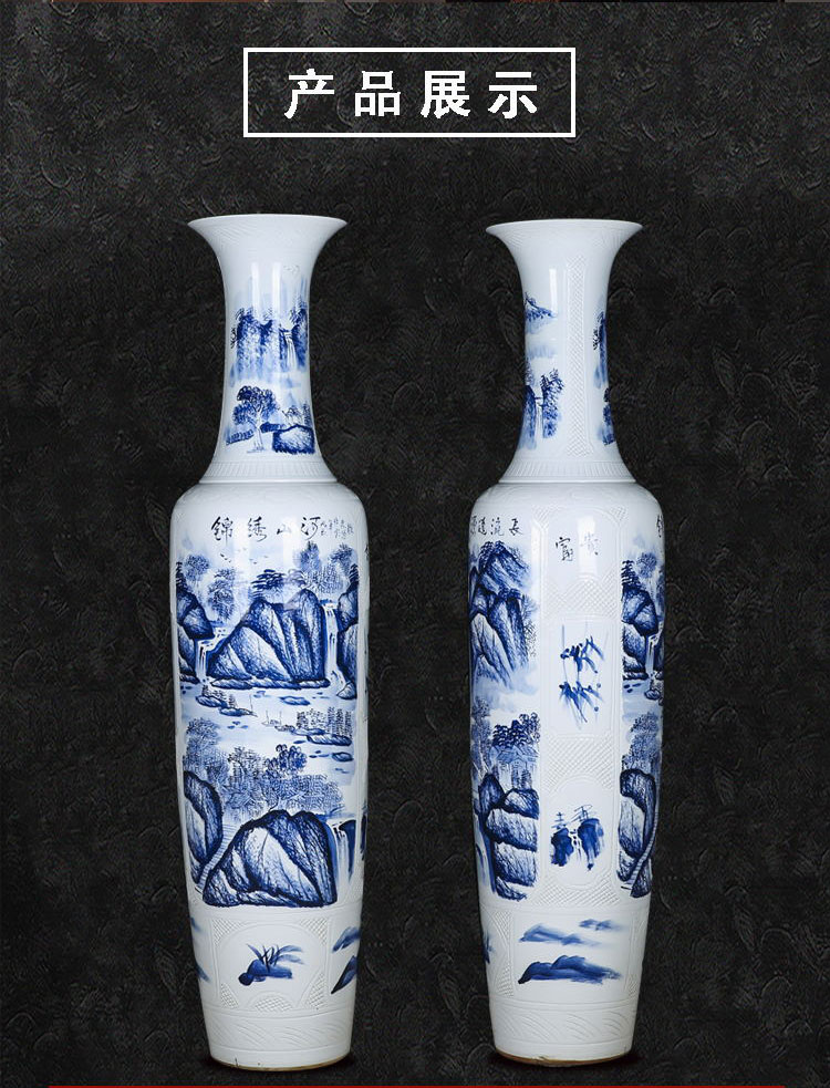 Jingdezhen ceramics has a long history in the landing big hand blue and white porcelain vase splendid sunvo sitting room the opened