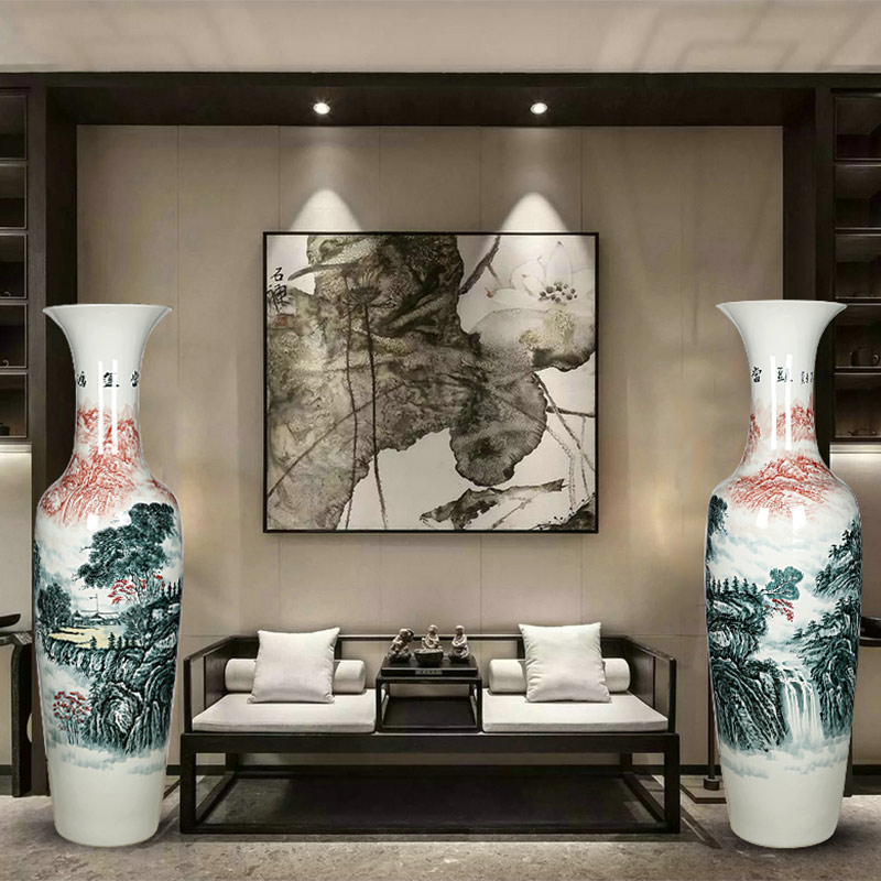 Jingdezhen ceramics of large vases, hand - made luck sitting room place decoration of Chinese style household ornaments
