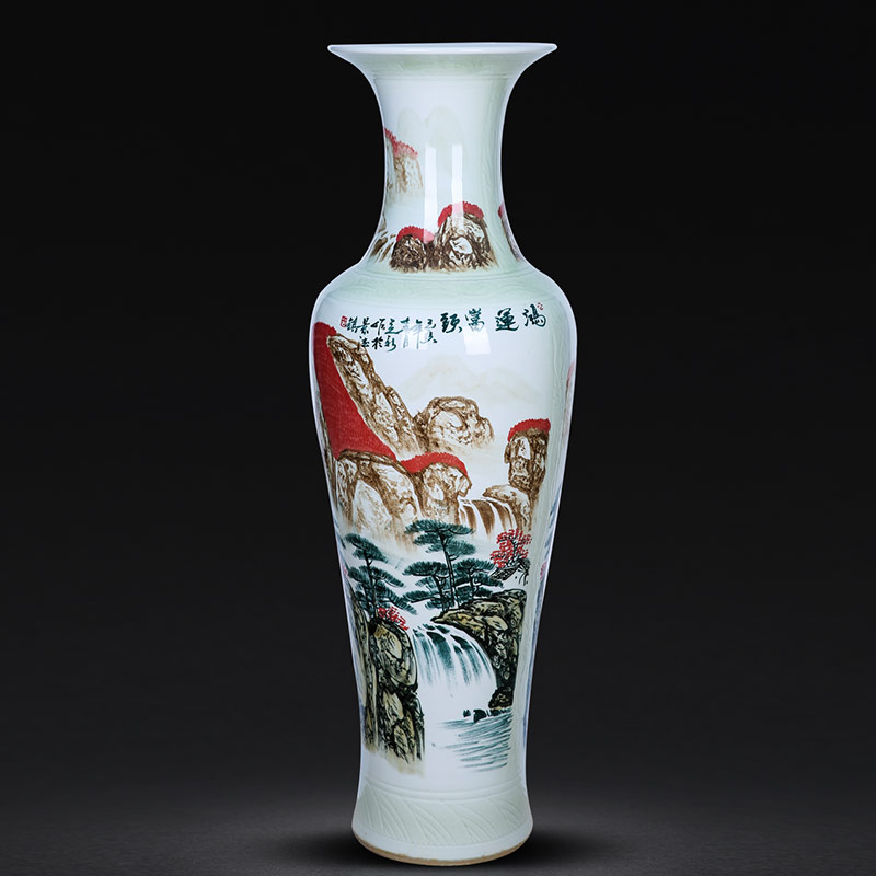 Jingdezhen ceramics landing large vases, hand - made villa living room opening hotel much luck housewarming furnishing articles